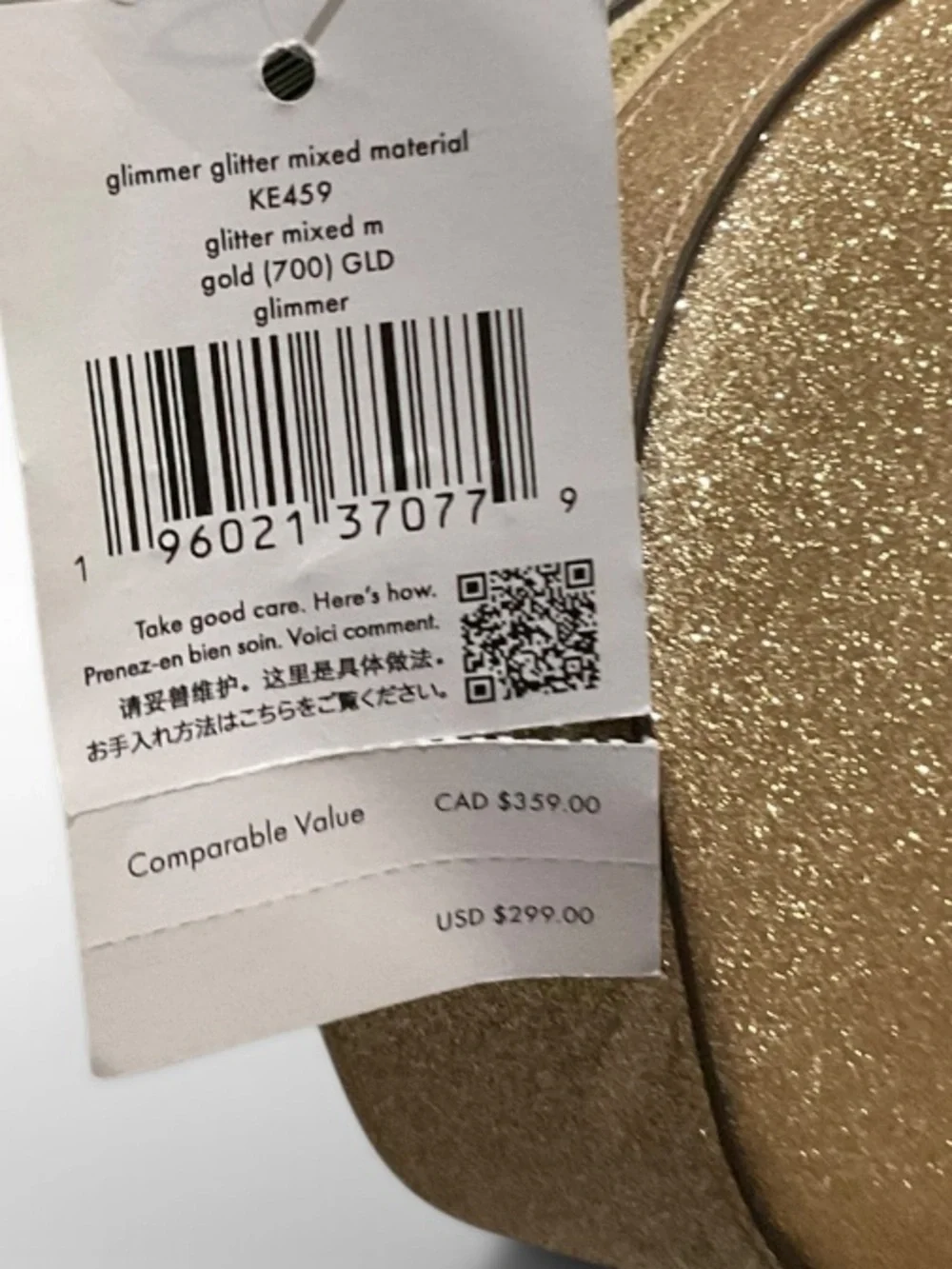 kate spade Gold Glimmer Glitter Oval Crossbody Bag